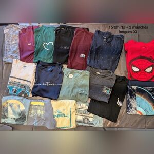 15 tshirts + 2 manches longues homme XL